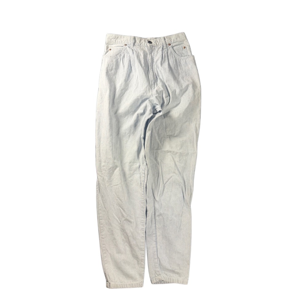 Skoozi Vintage Pinstripe Balloon Pants Womens 9 Blue White High Waist Pleated US